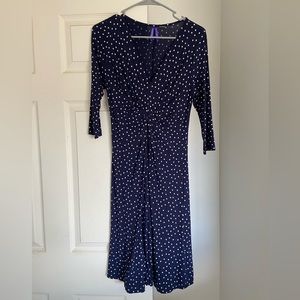 Sera phone maternity navy blue polka dot dress, size 2